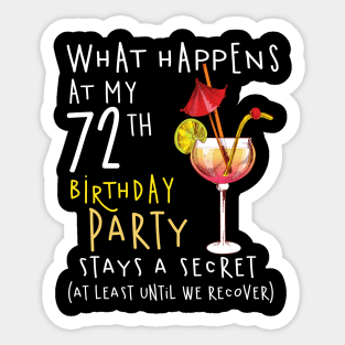 72Th Birthday - What Happens 72Th Birthday Sticker